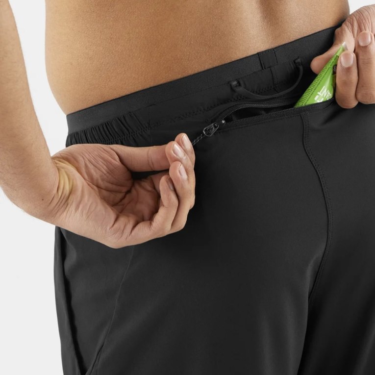 Salomon Cross Run Men's Sport Pants Black | CA 48B52